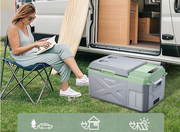 Przenośna lodówka z trybami MAX i ECO 17L AAOBOSI szara 60x33,4x32,4 cm