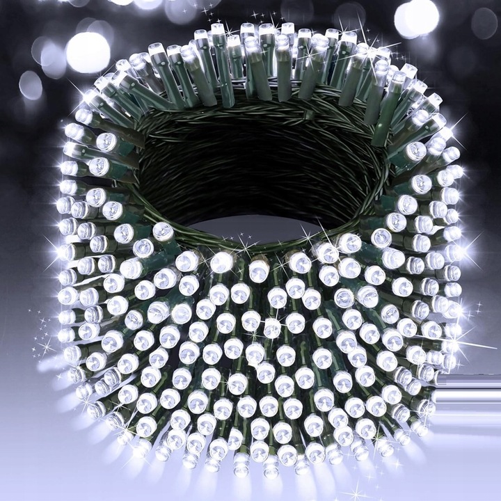 Lampki choinkowe LAMPKI ZEWNĘTRZNE 1000 LED ZIMNE + FLASH 67m