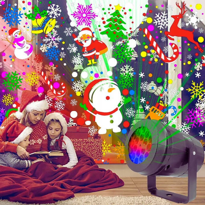 PROJEKTOR ŚWIĄTECZNY LED PŁATKI ŚNIEGU RZUTNIK LASEROWY NA DOM ZEWNĘTRZNY