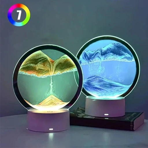 SZKŁO 3D MALOWANIE PIASKIEM KLEPSYDRA OBRÓT O 360° ŚCIEMNIANIE DOTYKOWE