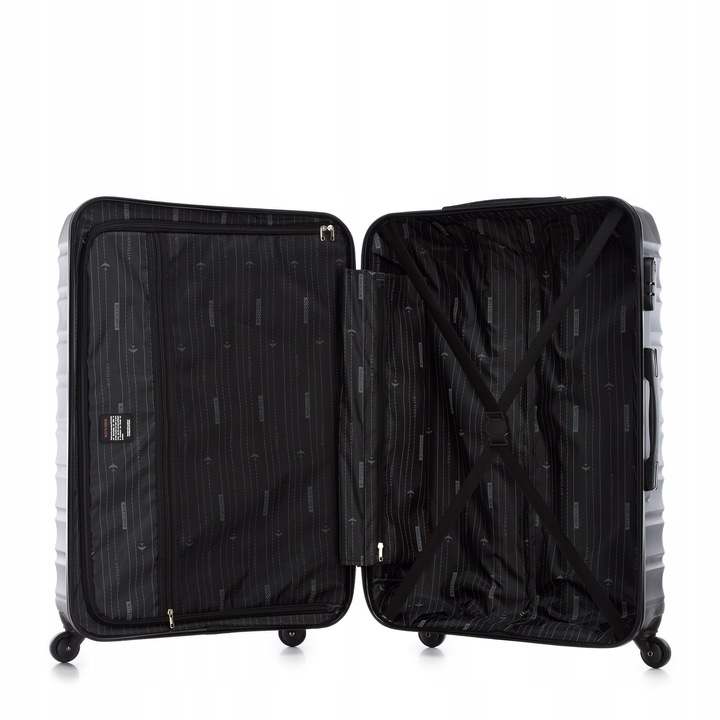 WITTCHEN duża walizka z ABS-u żebrowana czarna