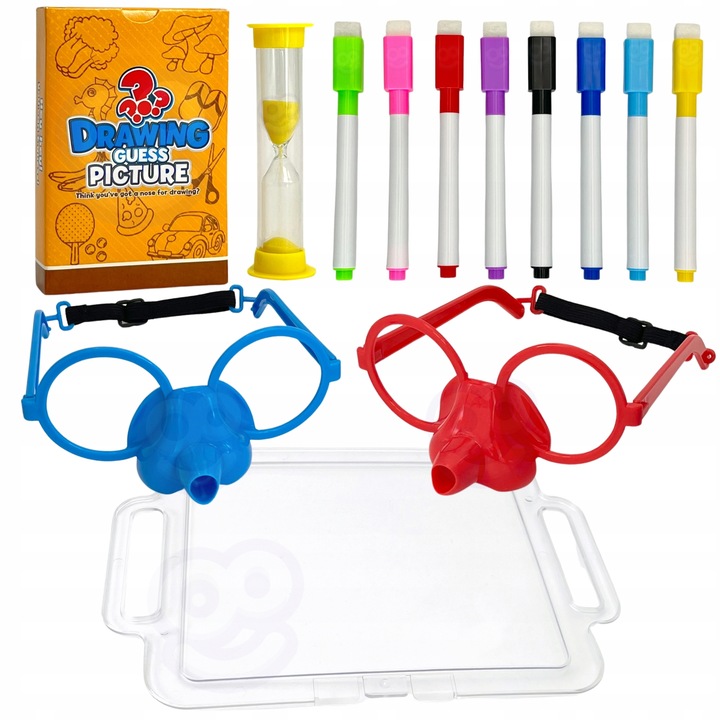 GRA NARYSUJ I ZGADNIJ OBRAZEK MALOWANIE NOSEM ZABAWKA RODZINNA WOOPIE