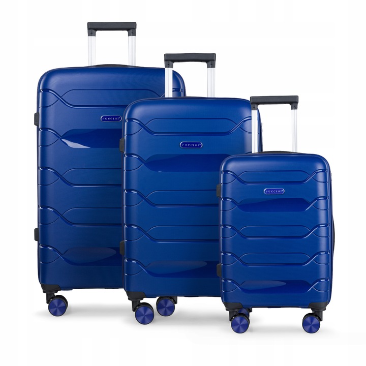 PUCCINI Zestaw WALIZEK Podróżnych Komplet Polipropylen 3w1 PP020-1-7A