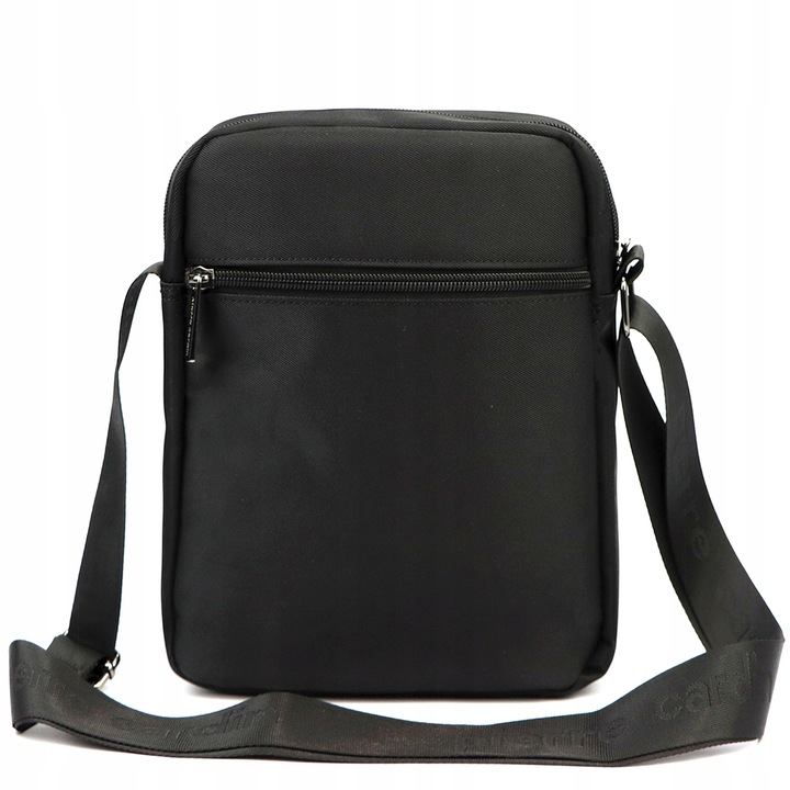 Pierre Cardin Torba MESKA Czarna Materialowa na PASKU Listonoszka Pojemna