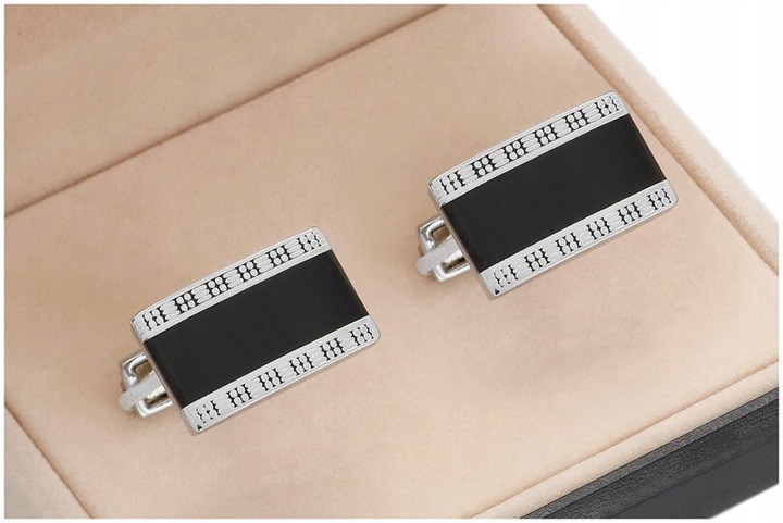 ELEGANCKIE SPINKI + PUDEŁKO Metalowe Spinki do Mankietów Koszuli Męskie c03