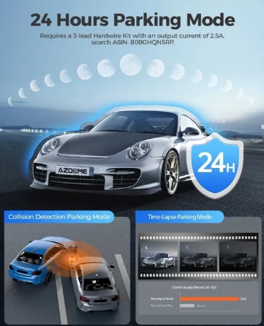 Azdome m300s wideorejestrator 4k uhd przód tył gps głos g-sensor