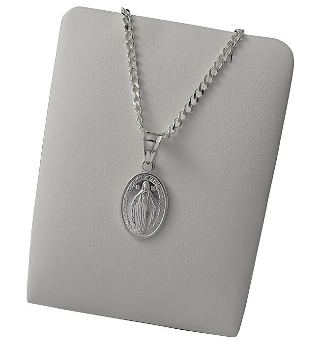 Łańcuszek Srebrny Diamentowany z Medalikiem na Komunie Srebro 925