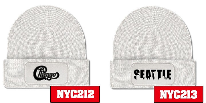 CZAPKA ZIMOWA KLASYCZNA BIAŁA NYC New York Wzory