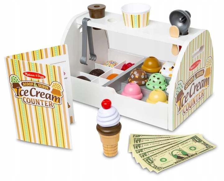 MELISSA & DOUG LODZIARNIA SKLEPIK KRAMIK Z LODAMI ZABAWKA DREWNIANA DZIECKA