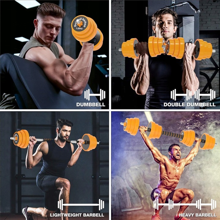 HANTLE REGULOWANE 2 X 10 KG ZESTAW STAL ANTYPOŚLIZGOWE SOLIDNE GUMA 20 KG