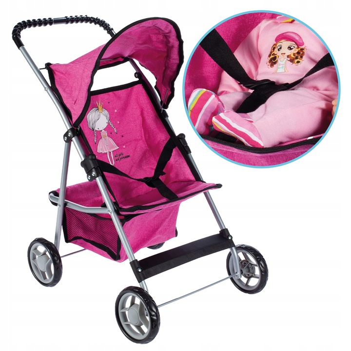 SPACERÓWKA WÓZEK DLA LALEK SPACEROWY SKŁADANY LEKKI STABLINY KSIĘŻNICZNA