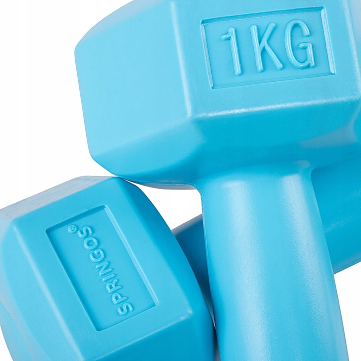 HANTLE BITUMICZNE 2x1 KG zestaw ciężarków hantelki do ćwiczeń fitness stałe