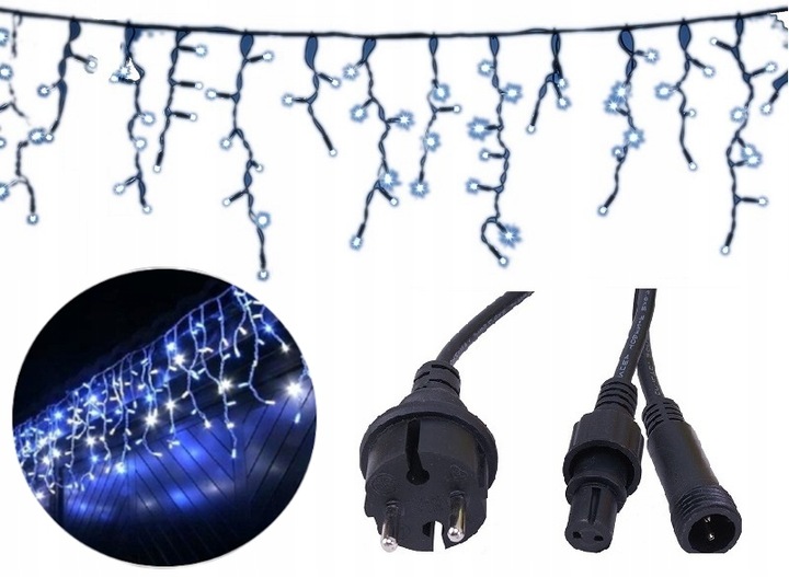 GIRLANDA ZEWNĘTRZNA 240LED 15M GRUBY ZIELONY KABEL FLESZ FLASH BŁYSK ISKRA