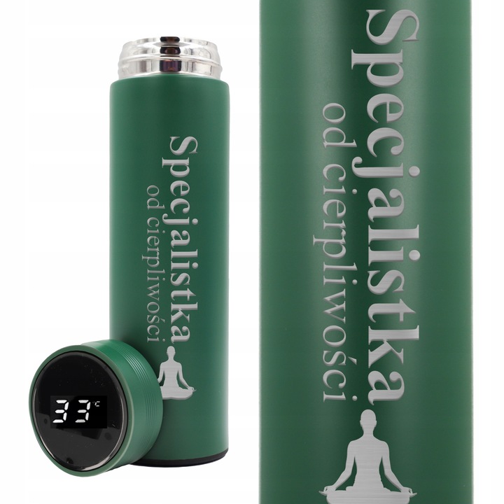 KUBEK TERMICZNY Zielona Z Wyświetlaczem LED SPECJALISTKA OD CIERPLIWOŚCI