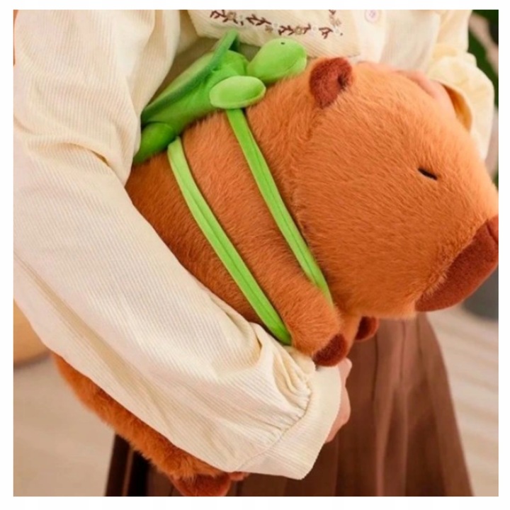 Maskotka Kapibara pluszak żółwik zabawka z plecakiem miękka pluszowa