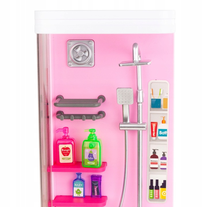 ŁAZIENKA Z AKCESORIAMI PRYSZNIC WC PRALKA ZESTAW ŁAZIENKOWY DLA DZIECI