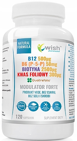 WISH Modulator forte witamina B12 B6 biotyna x120