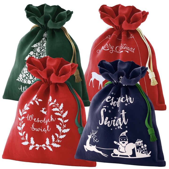 Torba worek torebka opakowanie na prezenty prezent świąteczna 30X45 Zestaw