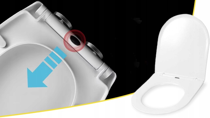 Deska sedesowa wolnoopadajaca uniwersalna do WC klozetowa twarda easy clean