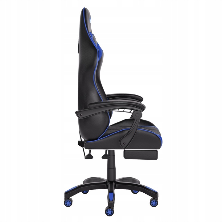 FOTEL GAMINGOWY CYBER CHAIRS X-POWER BLUE - BIUROWY Z MASAŻEM I PODNÓŻKIEM