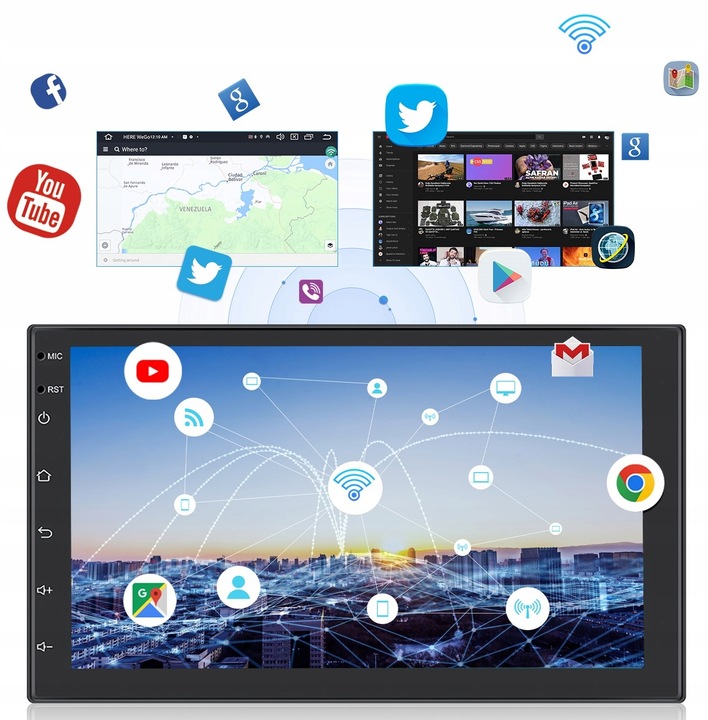 RADIO SAMOCHODOWE 2 DIN 4GB/64GB ANDROID AUTO CARPLAY ANDROID 13 RDS DSP 7"