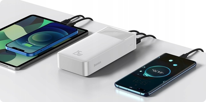 POTĘŻNY POWER BANK BASEUS 30000mah POWERBANK 15W PD 3x USB USB-C TYP-C 3A