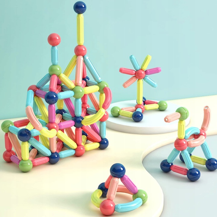 KLOCKI MAGNETYCZNE KONSTRUKCYJNE EDUKACYJNE 45 EL DLA DZIECI MAGNETIC STICK