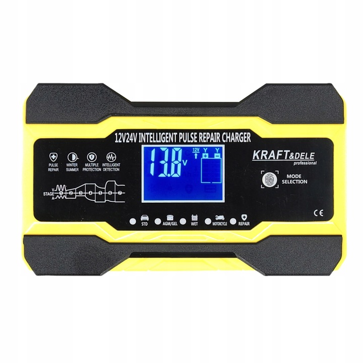 PROSTOWNIK AUTOMATYCZNY AKUMULATOROWY ŁADOWARKA SAMOCHÓD LCD 12V 10A 24V 5A