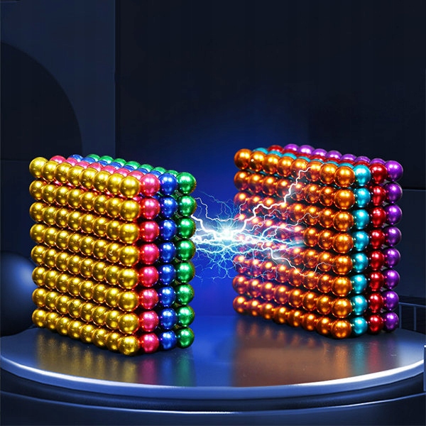 TĘCZA KULKI MAGNETYCZNE CUBE 8 KOLORÓW KULA GADŻET ANTYSTRESOWY 5MM 216 SZT