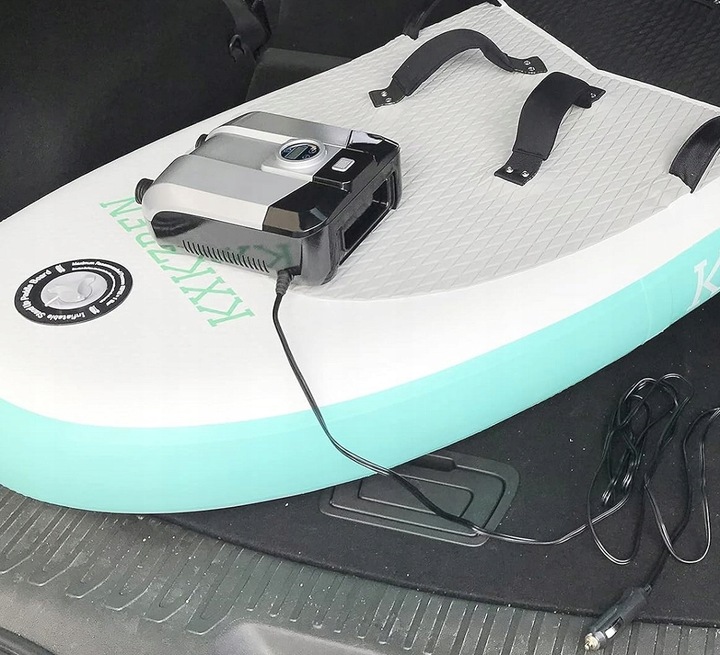 Mocna Pompka Elektryczna z Wyświetlaczem LCD + 5 adapterów do SUP Pontonów