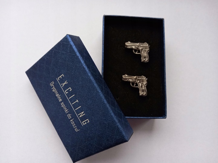 Spinki do mankietów Mały Tytanowy Pistolet