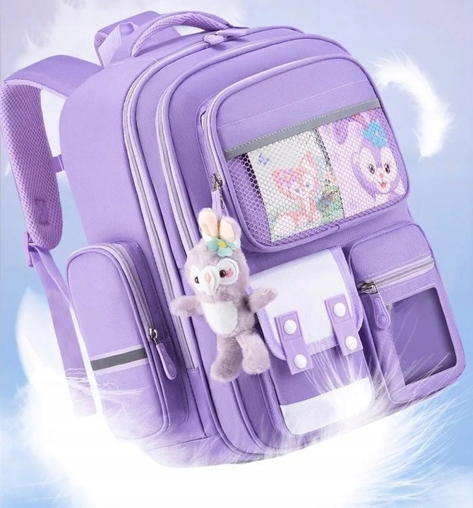 PLECAK SZKOLNY TORNISTER + PIÓRNIK KRÓLIK ZAJĄC odblaski WIELOKOMOROWY 3D