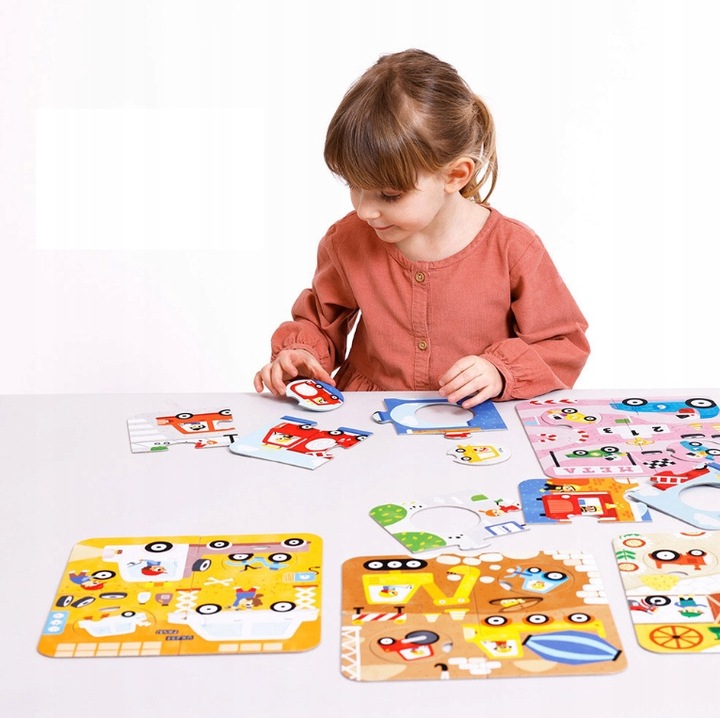 CZUCZU Puzzle Układanki z Dziurką POJAZDY 6 Układanek 36 Elementów 2+