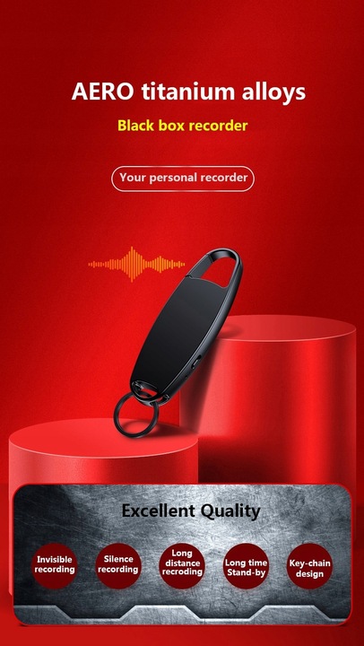 MINI DYKTAFON PENDRIVE URUCHAMIANY NA GŁOS 32GB HQ