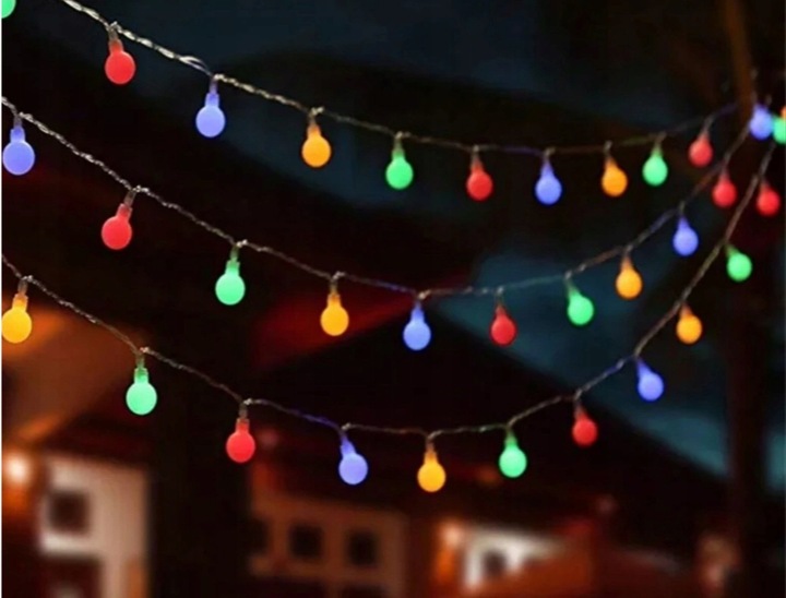 LAMPKI CHOINKOWE KULKI LED NA BATERIE Z PILOTEM W ZESTAWIE - 8 TRYBÓW PRACY