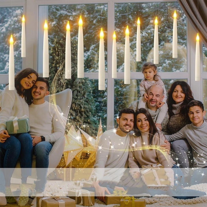 pływających świec bezpłomieniowe latające świece z Magiczna różdżka 12szt