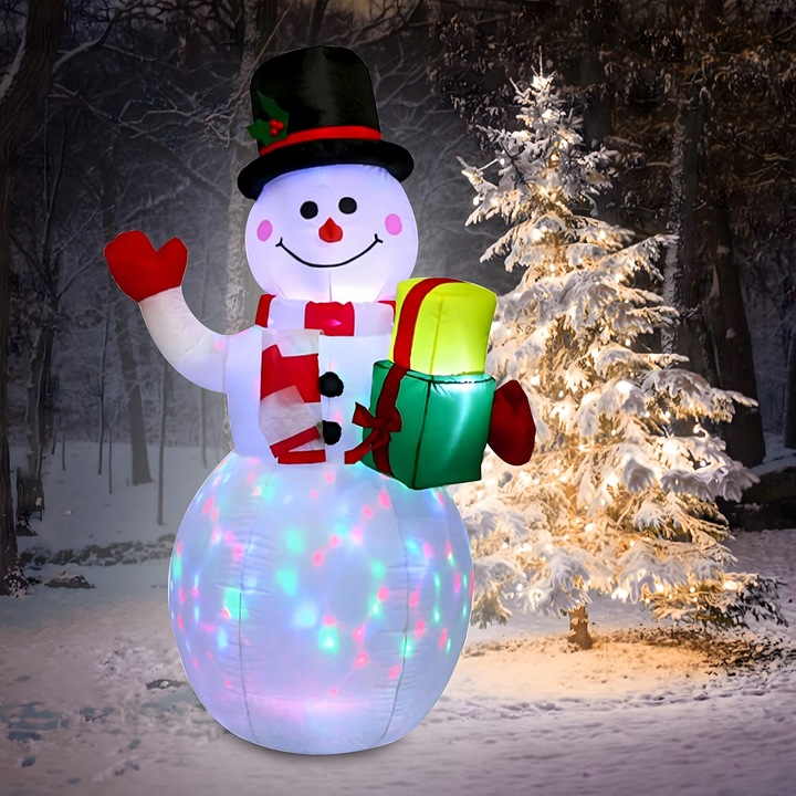 BAŁWAN nadmuchiwany ŚWIECĄCY DUŻY pompowany LED 150cm dmuchaniec