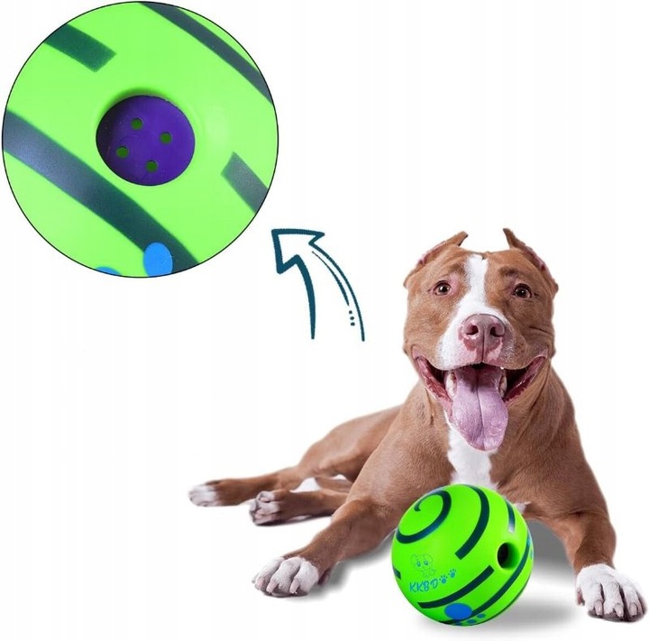 Interaktywna Zabawka dla Psa Piłka z Dźwiękiem Wytrzymała Dużych Ras Psów