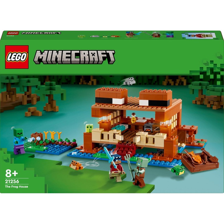 LEGO Minecraft 21256 Dom w Kształcie Żaby Utopiec Bagienny Odkrywca Zombie