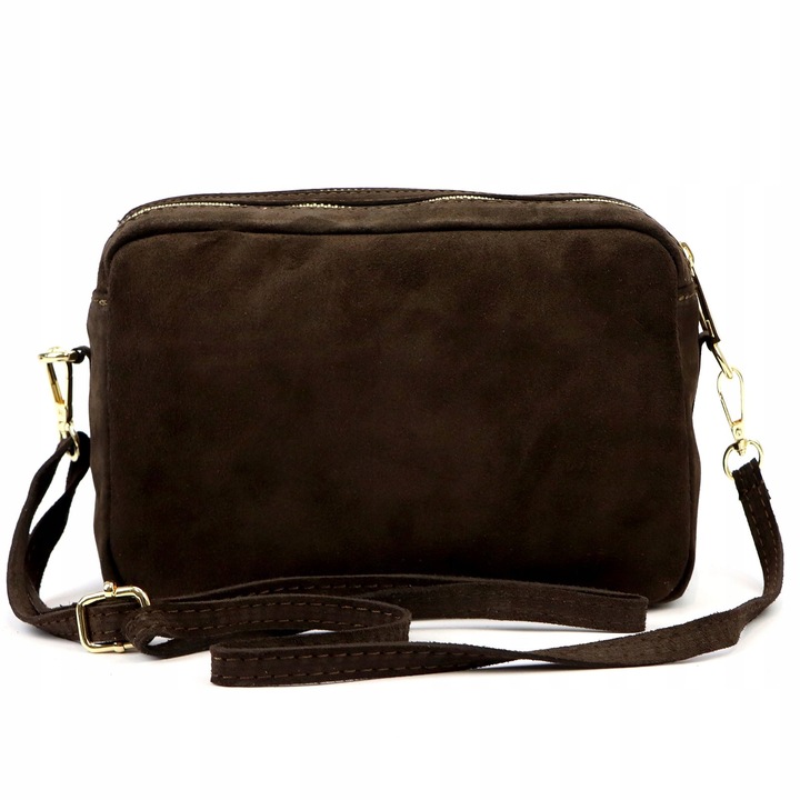 TOREBKA DAMSKA ZAMSZOWA LISTONOSZKA BRĄZOWA CZEKOLADOWA LAURA BIAGGI SKÓRA