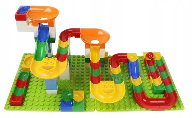 Tor kulkowy labirynt dla kulek kulodrom marble run klocki 108 el