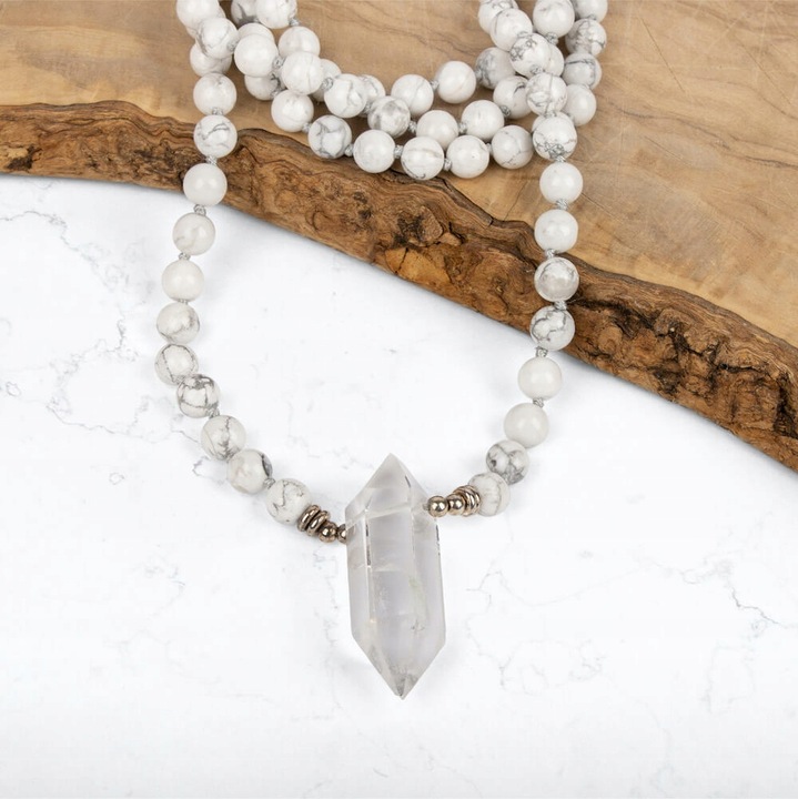 Naszyjnik Mala myga Kryształ górski Howlit