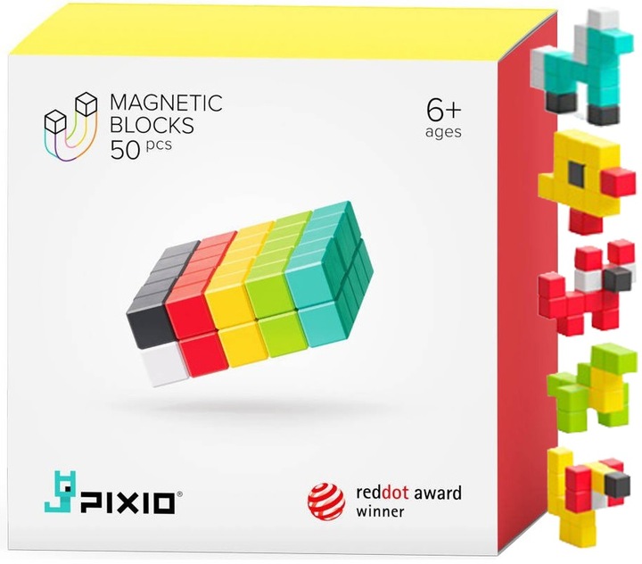PIXIO KLOCKI MAGNETYCZNE 50 SZTUK DESIGN SERIES