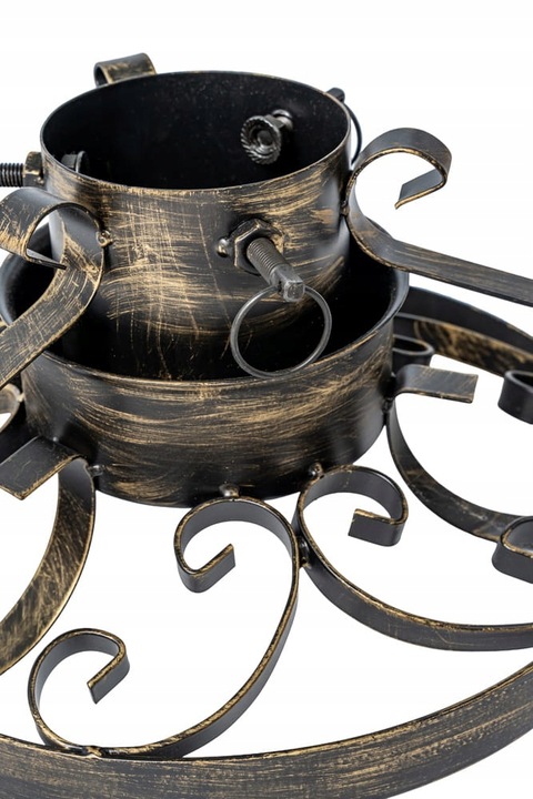 STOJAK NA CHOINKĘ ZŁOTY METALOWY Z POJEMNIKIEM NA WODĘ 0,9 L