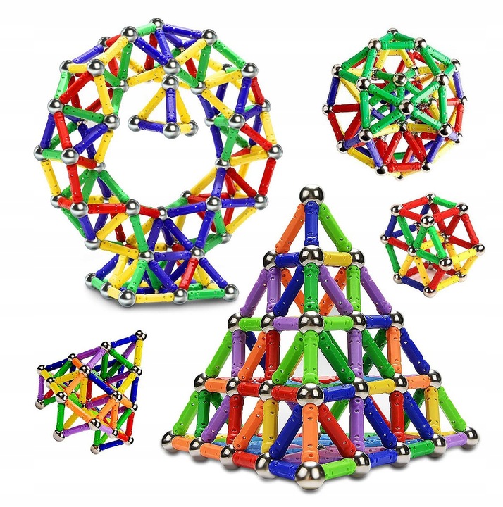 KLOCKI MAGNETYCZNE KONSTRUKCYJNE EDUKACYJNE KULKI ZESTAW 250 SZT DLA DZIECI