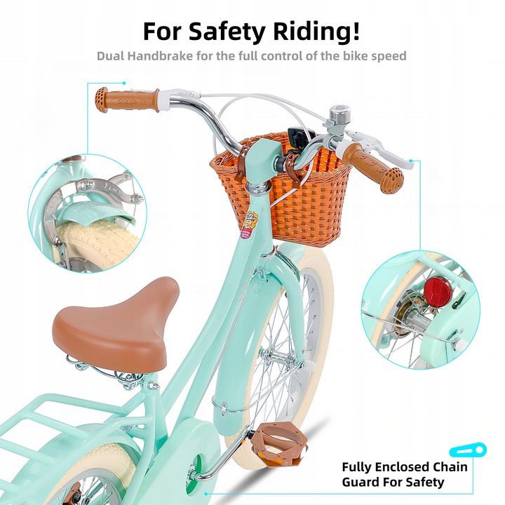 STITCH 18-calowy rower dla dzieci 5-9 lat Koło treningowe Kosz hamulca