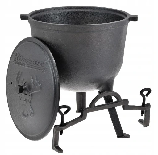 KOCIOŁEK ŻELIWNY STOJĄCY 11L MYŚLIWSKI WĘGIERSKI ROSSNER GARNEK NA OGNISKO