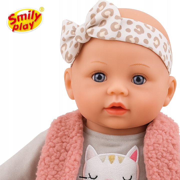 Lalka bobas duża 32 cm interaktywna śpiewa mówi 2 języki PL EN SMILY PLAY