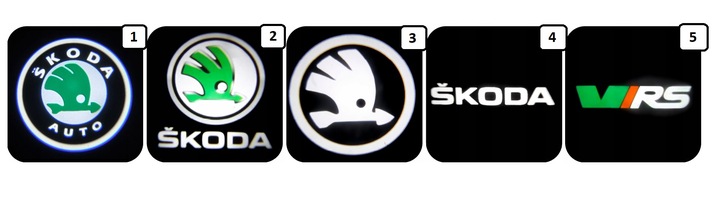 2x LED LOGO PROJEKTOR SKODA SUPERB II III ROOMSTE FABIA II YETI