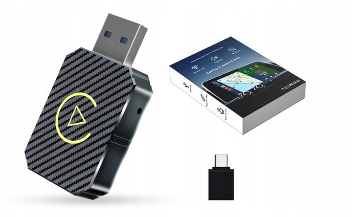 BEZPRZEWODOWY ADAPTER ANDROID AUTO CARPLAY 2 W 1 PLUG AND PLAY MINI CAR AI